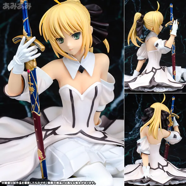 

13CM Anime Fate Stay Night Fate zero saber model White Wedding Bouquet Saber lily PVC Action Figure Model GARAGE KIT New