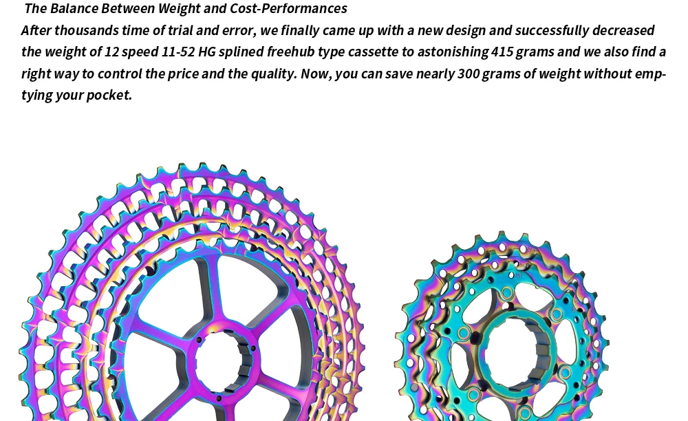 ZTTO 12 Скоростей Радужная кассета 11-52T SLR2 12s MTB 12 Скоростей Сверхлегкий K7 12V 413g горный велосипед свободного хода для HG ступицы