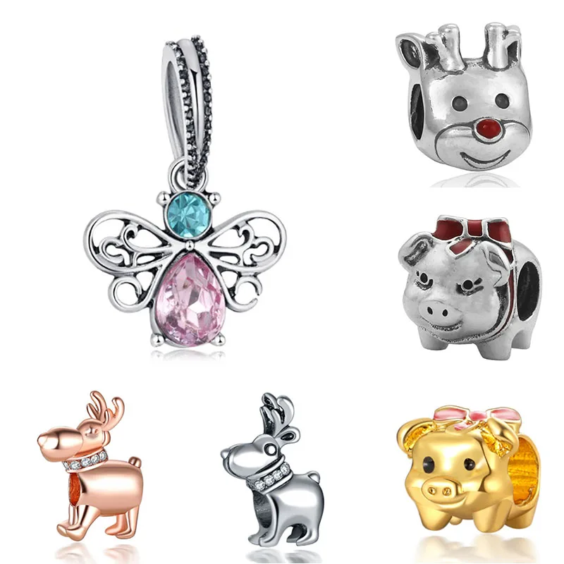 Оригинальный браслет Pandora Charms Plata De Ley бусины для изготовления ювелирных изделий