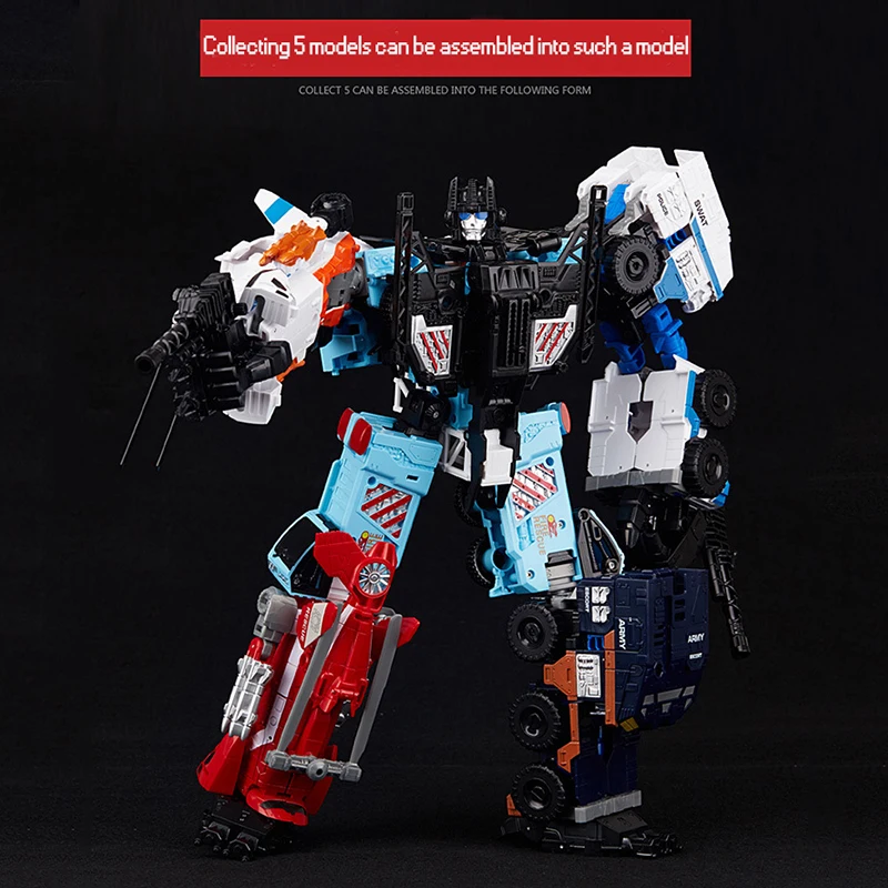 

Transformation Weijiang Metal Part Oversize IDW Defender Figure Toys 5IN1 Sets War Team KO Collection TF Action Figure Robot Toy