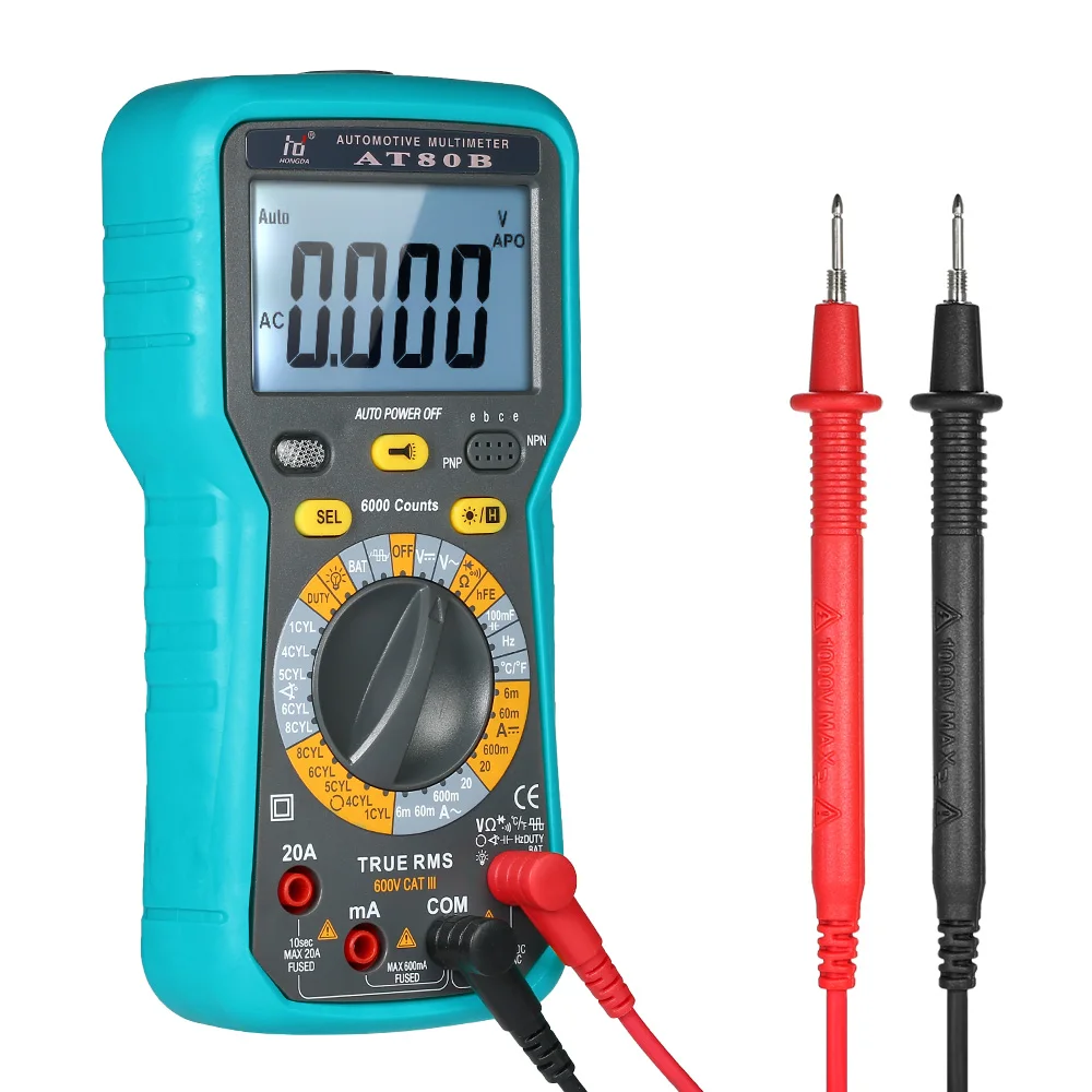 DMM 6000 Counts LCD Multimetro Digital Multimeter True RMS Auto Range