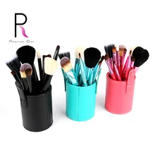 Princess Rose 12pcs Make Up Brush Set Makeup Brushes Kit Pinceis Maquiagem Pincel Pinceaux Maquillage +Leather Brush Holder