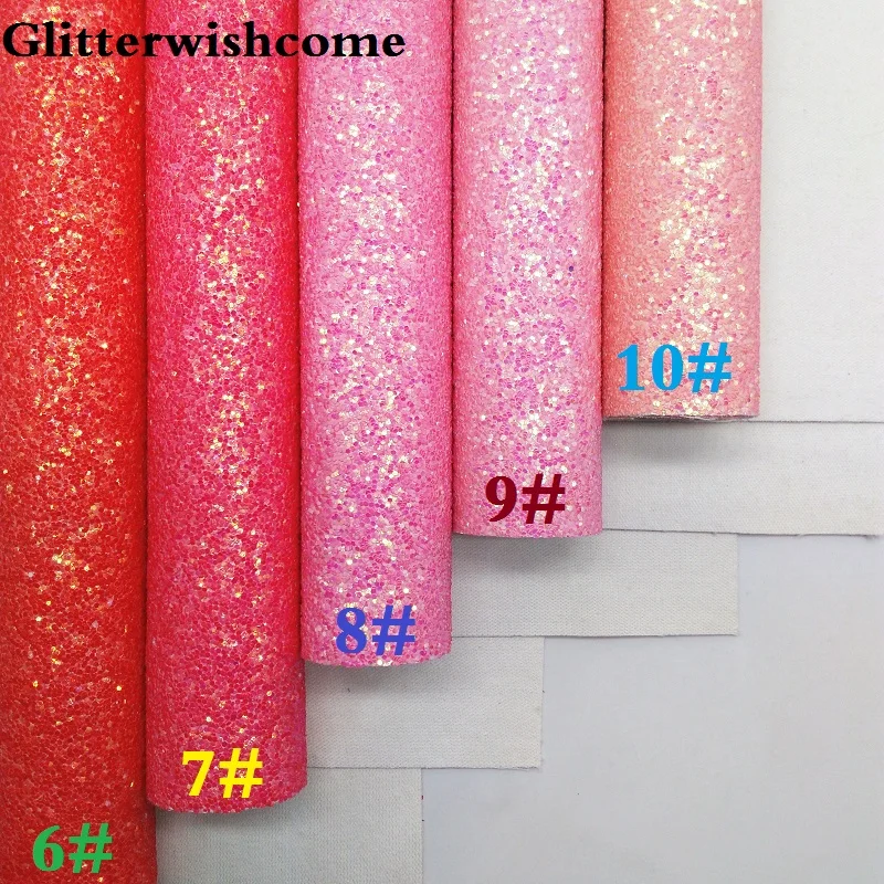 Glitterwishcome 21X29 см A4 Размеры виниловые обои для банты флуоресцентного цвета с эффектом блестящей кожи тканевый Виниловый фон для банты, GM151A
