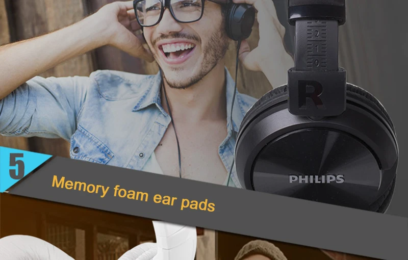 Philips SHL3060 Проводная поддержка наушников Musi& Movie с стерео басом регулируемая повязка на голову для Xiaomi huawei Galaxy Pho