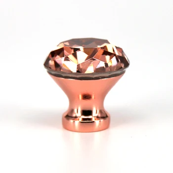 

Pack of 10 Rose Gold Crystal Glass Diamond Knobs Handle for Cabinets and Drawers - Dia 1.18" / 30 mm Cupboard wardrobe pull