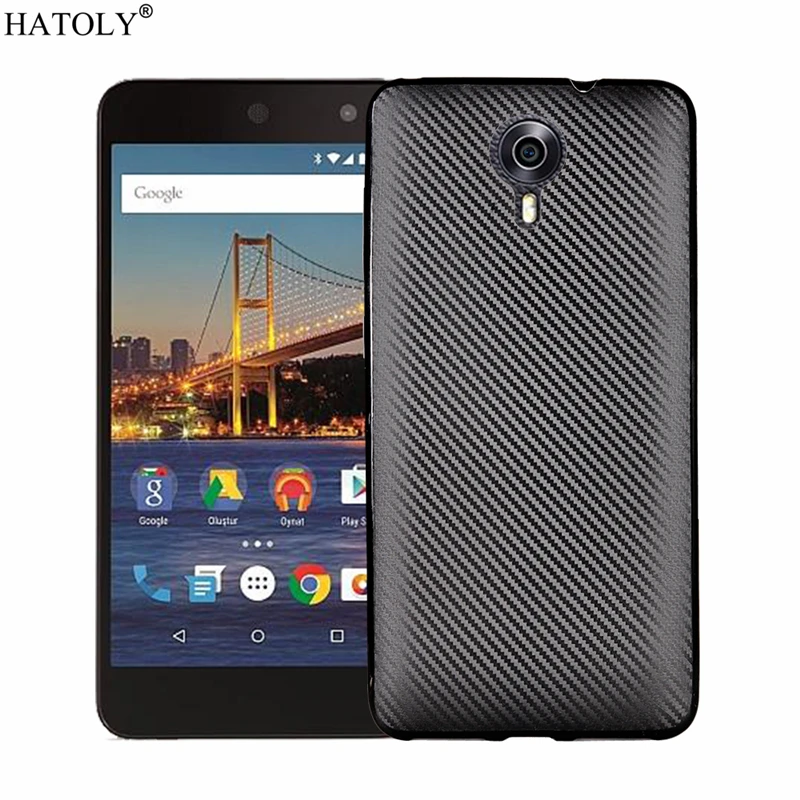 

HATOLY For Fundas Google General Mobile 4G Case Ultra-thin Soft TPU Carbon Fiber Back Cover for Google Android One GM4