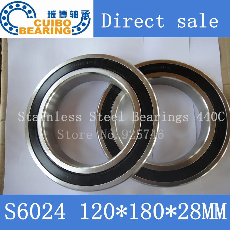 S6024 2RS Нержавеющая сталь подшипник 120x180. x28 миниатюрный 6024 RS шариковые подшипники S6024
