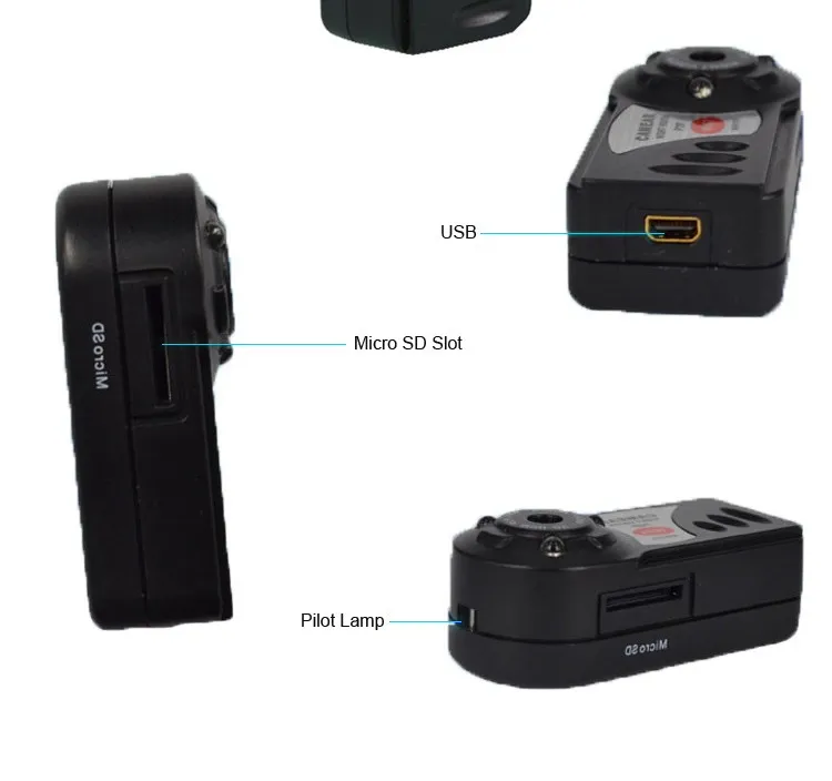 Q7 экшн-камера с Wi-Fi подключением DVR Беспроводной IP видеокамера Регистраторы Камера инфракрасный Ночное видение Камера Обнаружение движения Встроенный микрофон