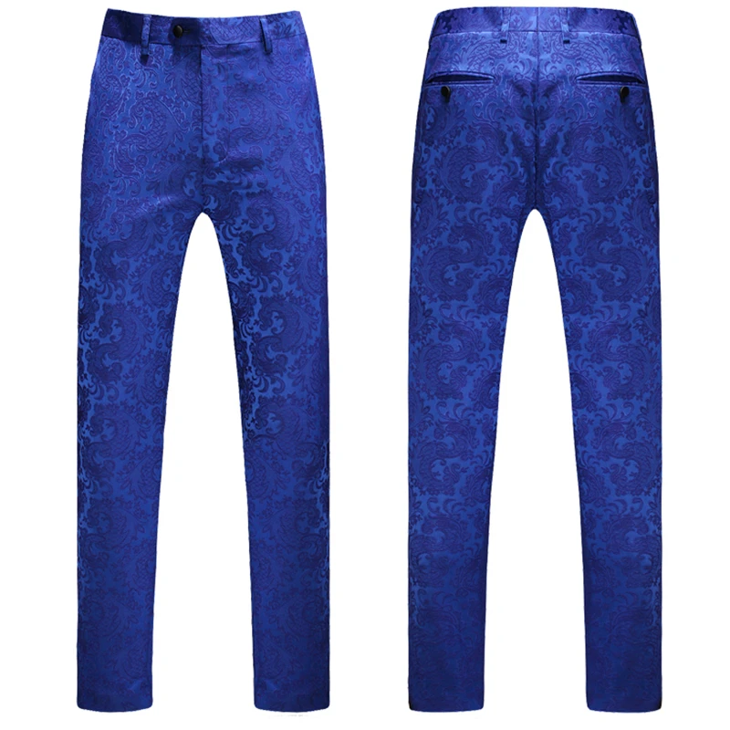 Осенний синий мужской комплект из 3 предметов (пиджак + жилет брюки) большой