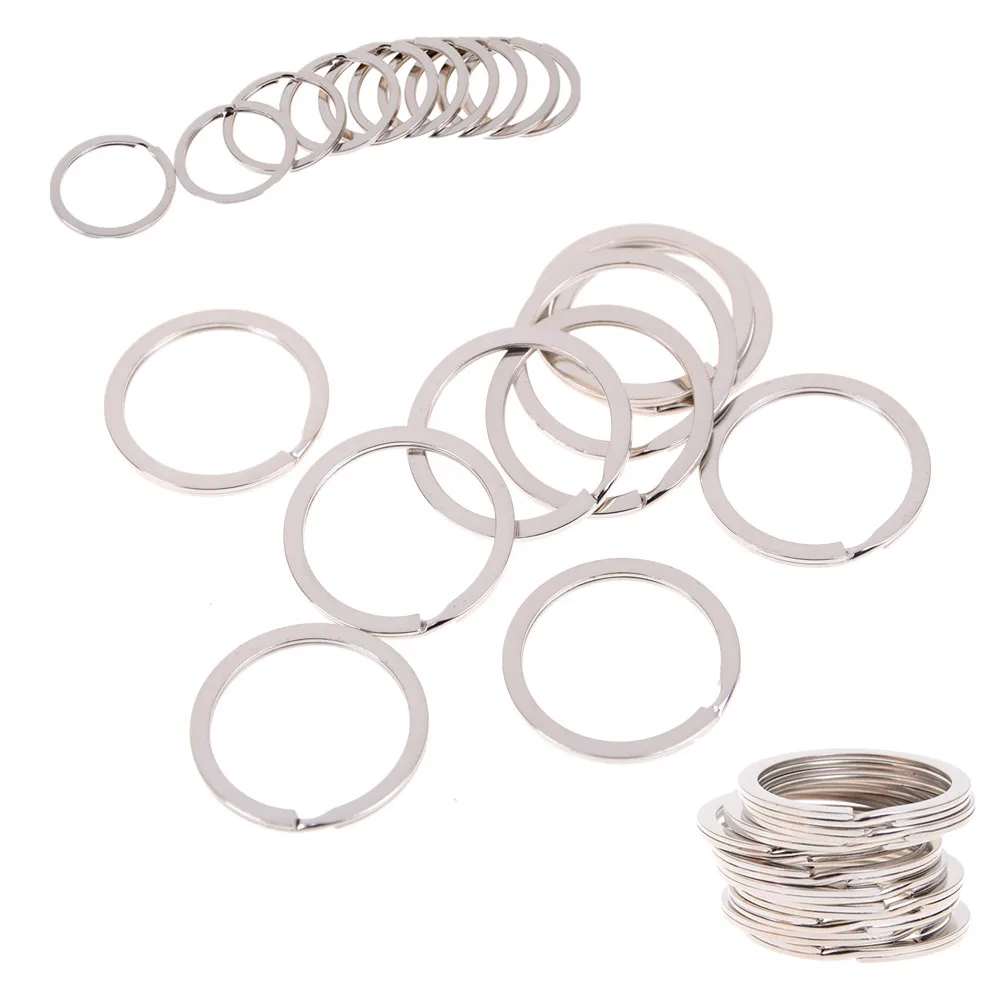 10PCs Silver Tone Split Rings Key Rings 1.5x25mm Findings On salling