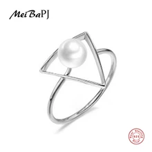 MeiBaPJNew Design Natural Freshwater Pearl wedding ring for women 4 colors Female 925 silver jewelry Fashion RING Gift box