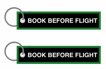 

Book Before Flight Custom Embroidery Keychains for Keys