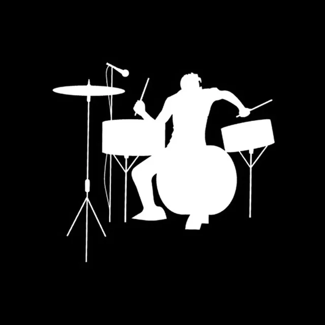 19*17CM Drums Drummer Silhouette Rock Band Music Car Stickers Fun