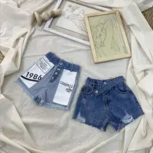 Новинка года,, джинсовые шорты для девочек, летние модные шорты для девочек 2-7 лет, B724