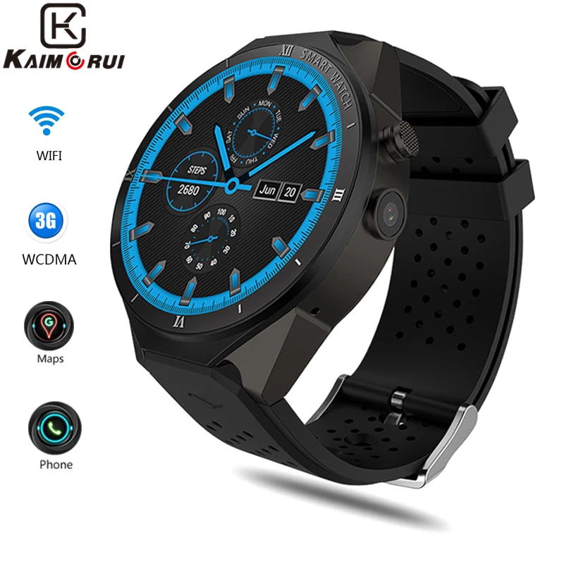 Kaimorui KW88 Pro 3g смарт-телефон Android 7,0 четырехъядерный 1. 3g Гц 1 ГБ 16 ГБ Bluetooth 4,0 Смарт-часы телефон gps носимые устройства