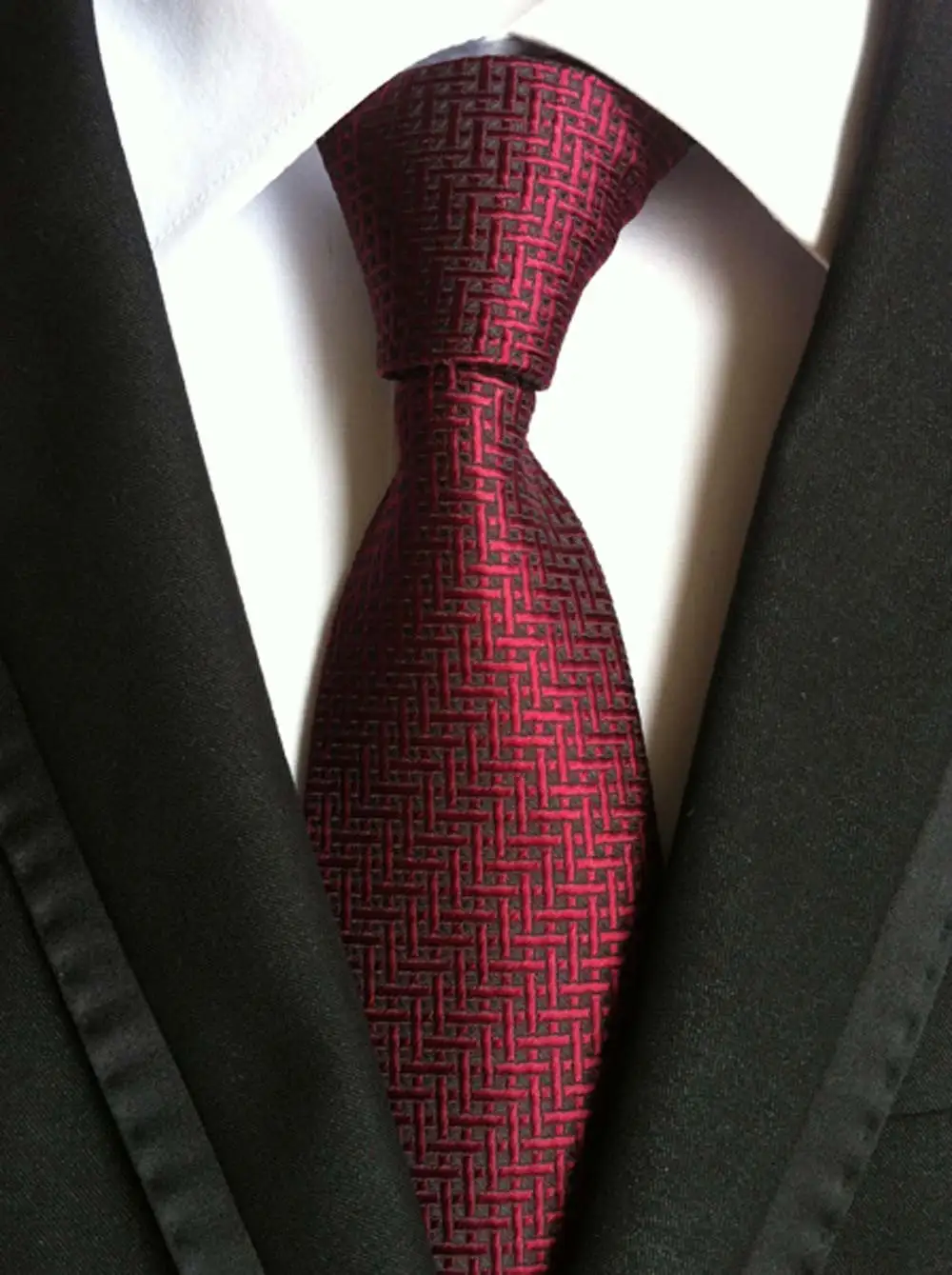 Классический галстук в клетку с цветочным рисунком, 8 см, голубой, красный, жаккардовый галстук для мужчин, деловые свадебные галстуки, аксессуары, подарки, галстуки