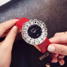 Luxury Women Watch Big White Drill Wrist Watch Lady New Fashion Design Diamond Quartz Watch Women Dress Red Clock Leather Strap Luxury Women Watch Big White Drill Wrist Watch Lady New Fashion Design Diamond Quartz Watch Women Dress Red Clock Leather Strap