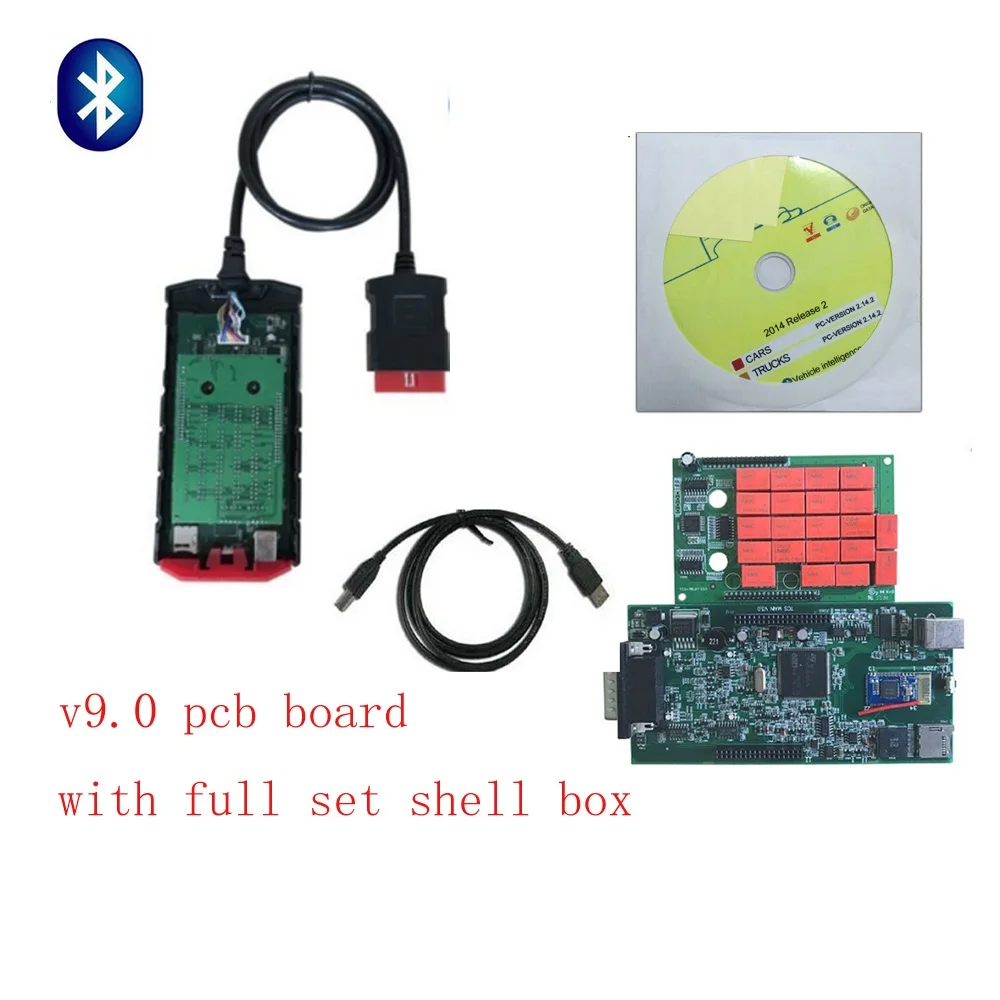 2016R0 Dhl, 5 шт./лот,, v9.0, VD, VD, TCS, CDP Pro Plus, с Bluetooth, OBD2, диагностический инструмент, работает больше автомобилей