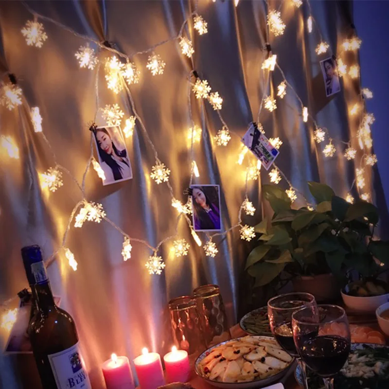 

10Leds Christmas Tree Snow Flakes Led String Christmas Tree Snow Flakes Led String Fairy Light Xmas Party Home Decoration