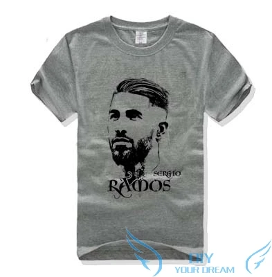 New Sergio Ramos top printed T SHIRT cotton short sleeve T-shirt for boyfriend gift - Цвет: 1