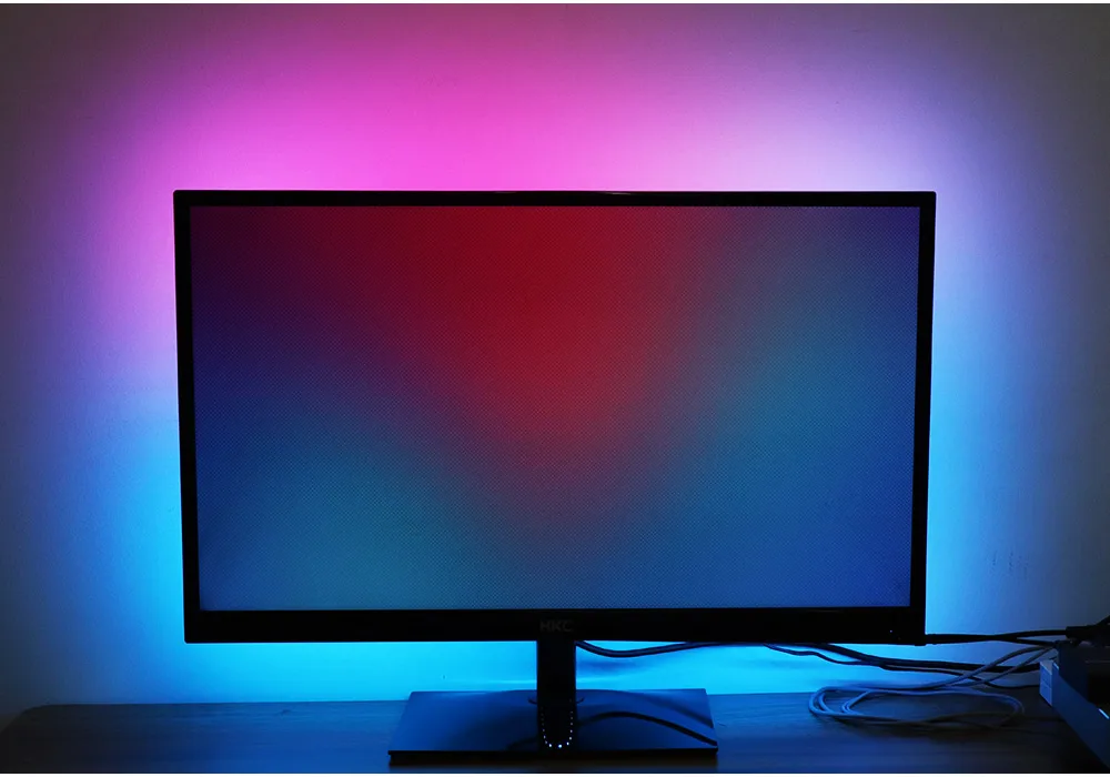 Ambi светильник USB Светодиодная лента светильник 5050 RGB Dream color ws2812b полоса для ТВ настольного ПК экран тыловая подсветка 1 м 2 м 3 м 4 м 5 м