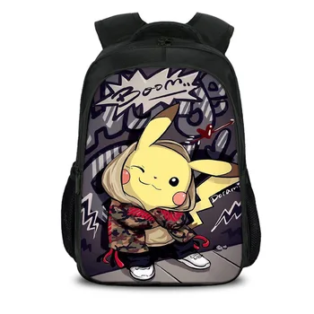 Anime Pokemon Backpack Boys Girls School Bags Children Pikachu Backpack for Teenagers Kids Gift Backpacks Schoolbags Mochila 19 new anime rick and morty backpack anime bags student oxford schoolbags