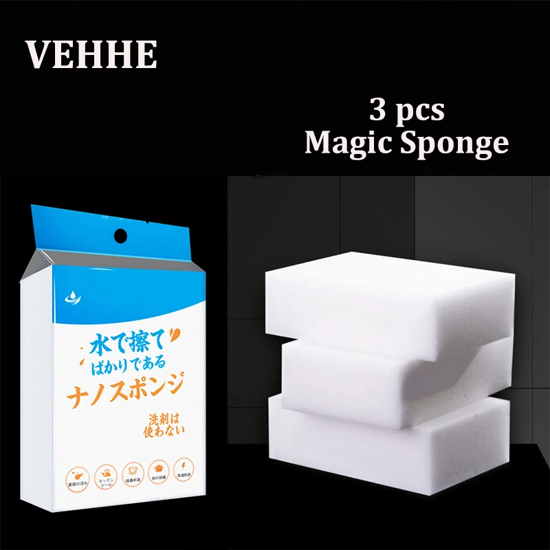 

VEHHE 3PC Magic Cleaning Eraser Sponge Melamine Sponges multifunctional Power Scrubber Bathroom Kitchen Cleaner 100*70*30mm