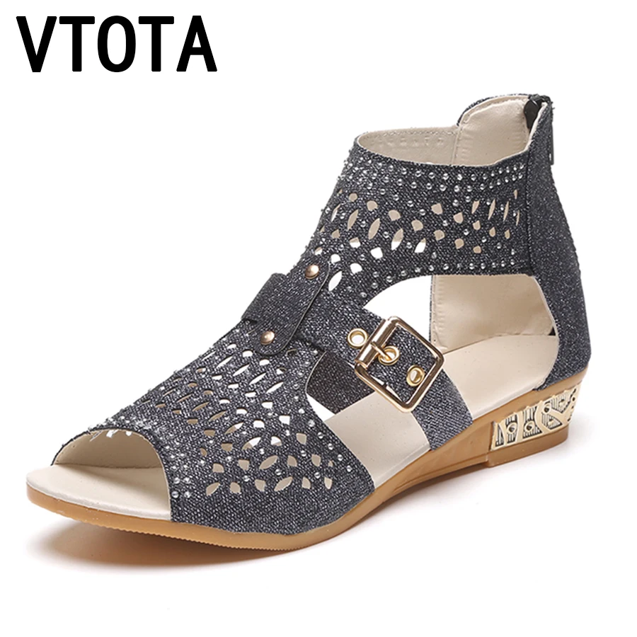 

VTOTA Women Boots Fashion Ankle Boots For Women Summer Boots 2017 Bota Feminina Casual Women Boots Wedges Women Rome Shoes B66