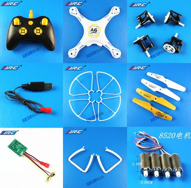 JJRC A6 YidaJia D66 RC Drone Quadcopter spare parts motor blade motor seat with gear USB charger Receiving board camera