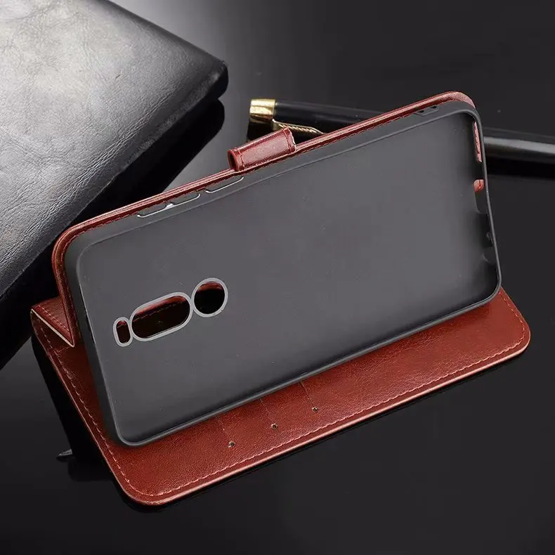 100 шт./партия для Meizu Meilan note 8 Crazy Horse Line кожаная сумка стоячий пенал Чехол с отделениями для карт для Meizu Meilan X8 6 T