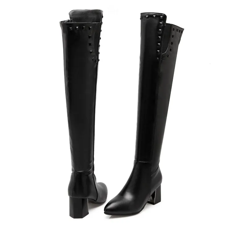Qplyxco Новый модные, пикантные Большие Размеры 33-47 длинные Сапоги и ботинки для девочек на осень-зиму теплые выше колена Сапоги и ботинки для