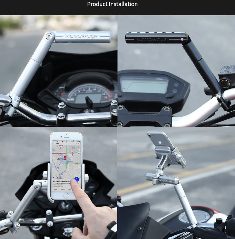 Мотоциклетный держатель для телефона с поддержкой руля заднего вида, байкерское крепление на 360 градусов, подставка для iPhone 8 7 6s Plus, Xiaomi, gps