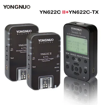 

Yongnuo Transmitter Controller YN622C-TX + 2pcs YN622C E-TLL Wireless Flash Trigger Transceiver for Canon YN685 YN600EX-RT II