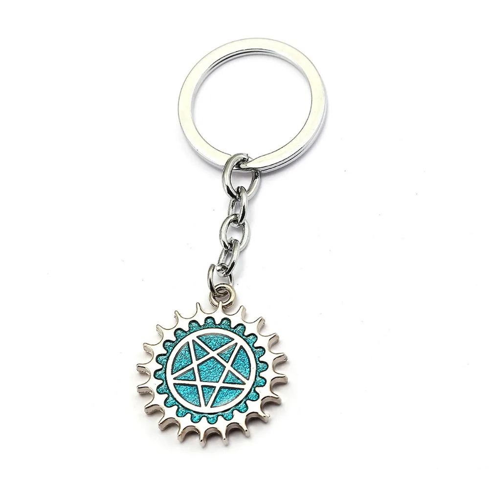 

Anime Jewelry Black Bulter Znic Alloy Blue Keychain Ciel Five Star Contract Key Chain Ring llavevos Chaveiro Accessory Gift