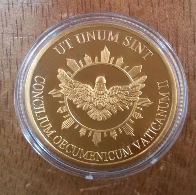 30 мм медаль святого Иоанна XXIII сувенирная монета Vanticano Vantican Италия позолоченная