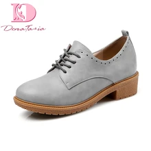Doratasia/Новая брендовая Весенняя женская обувь высокого качества для отдыха на шнуровке, большой размер 43 женские туфли-оксфорды на плоской подошве с круглым носком в стиле ретро