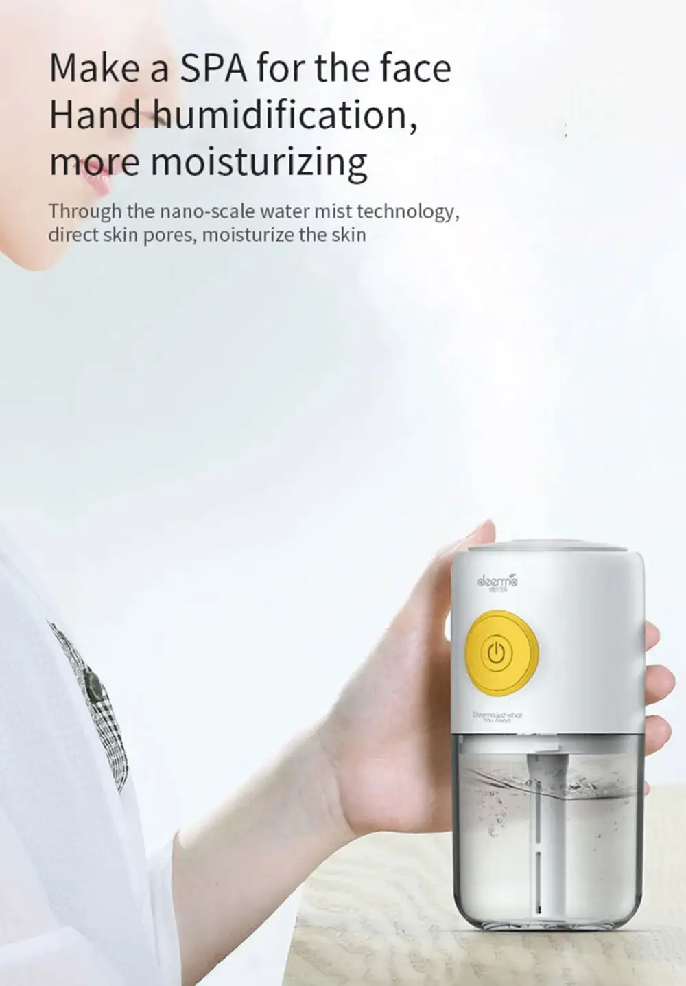Deerma Mini USB Air Humidifier Mute Home Bedroom Protable Aromatherapy Machine from Xiaomi youpin- White