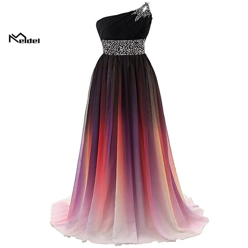 2019 New One Shoulder Sleeveless Beading Evening Dresses A Line with Diamond Party Dresses Handmade