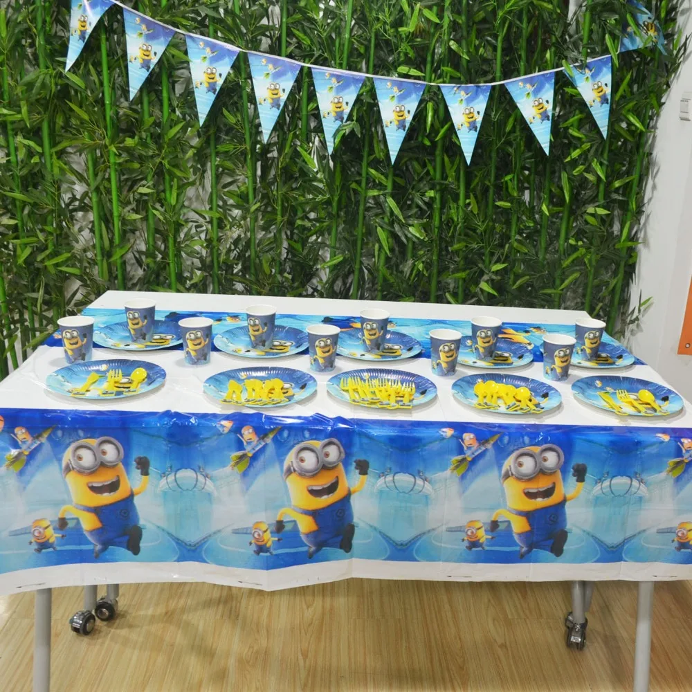 

52pcs/bag Minions Party Supplies Plate/Cup/Straw/Tablecloth And Other Birthday Party Decoration Shower Favor Kids Party Supplies