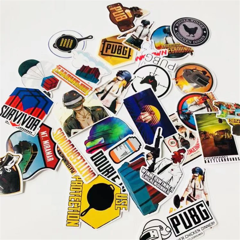 30 قطعة/المجموعة لعبة PUBG ملصقات تأثيري الدعامة اكسسوارات PVC صائق ملصق مضاد للمياه ل سكيت محمول