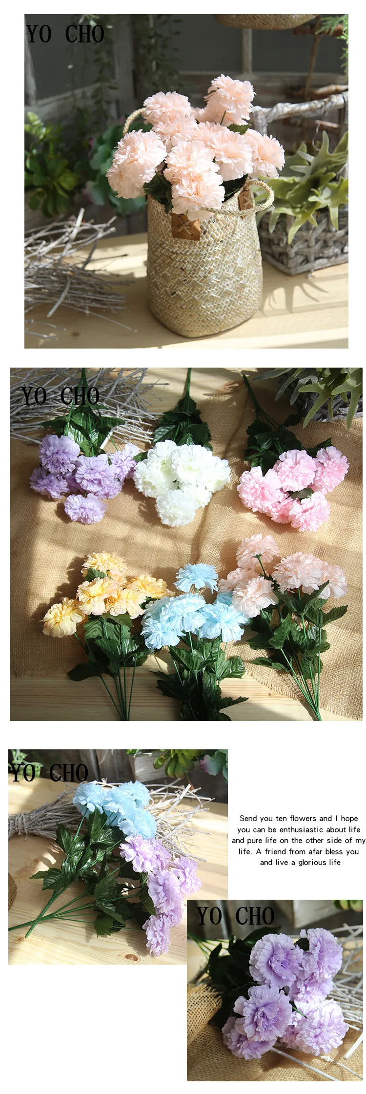 Tea rose chrysanthemum artificial flower bouquet 11