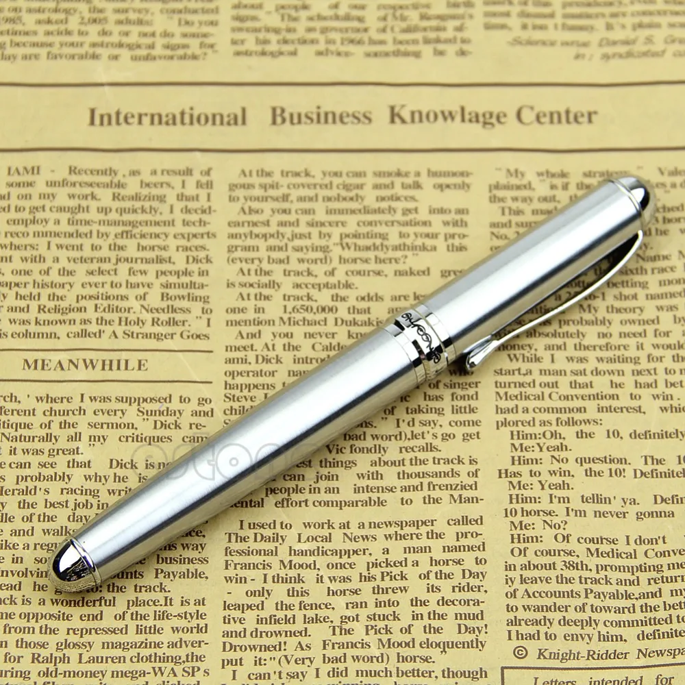 New Hot Jinhao X750 Silver Medium 18KGP Nib Fountain Pen Stainless Steel24#20 | Канцтовары для офиса и дома