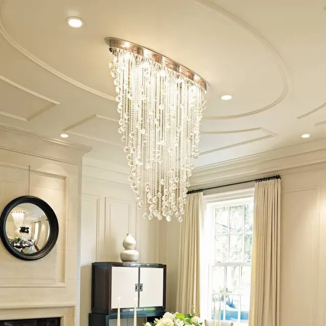 Youlaike Modern Chandelier Lighting Oval Design Dining Living Room