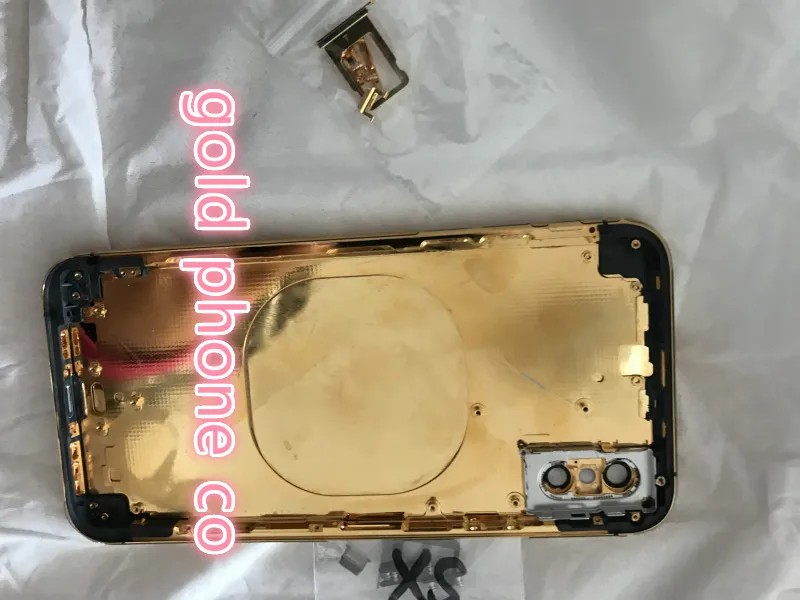 Для iphone X xs max 8mu настоящий позолоченный корпус, Золотая Роскошная золотая Замена задней панели с дизайном черепа горячая распродажа