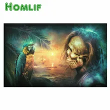 Bordado Бриллиантовая картина с черепом на заказ Алмазная картина eigen foto Хэллоуин бриллиантовый рисунок Рождество карты павлин