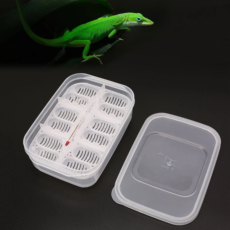 

Plastic Reptiles Eggs Incubator Tray Eggs Hatcher Box Lizard Gecko Snake Case Amphibians Breeding Tools Supplies 12 Grids