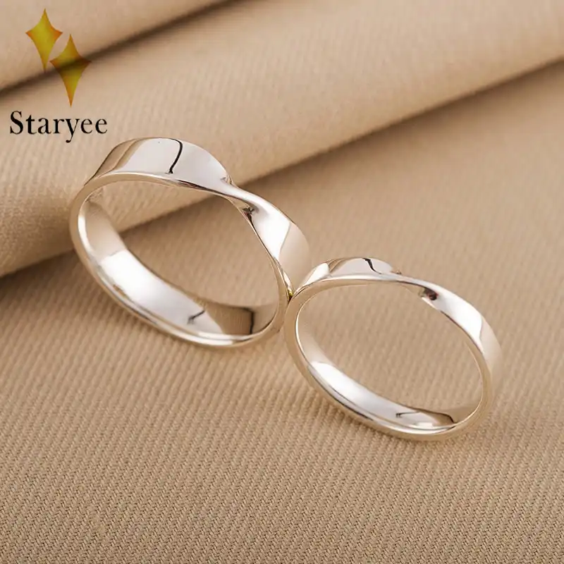Real 18k Solid White Gold Lover Couple Anniversary Romantic