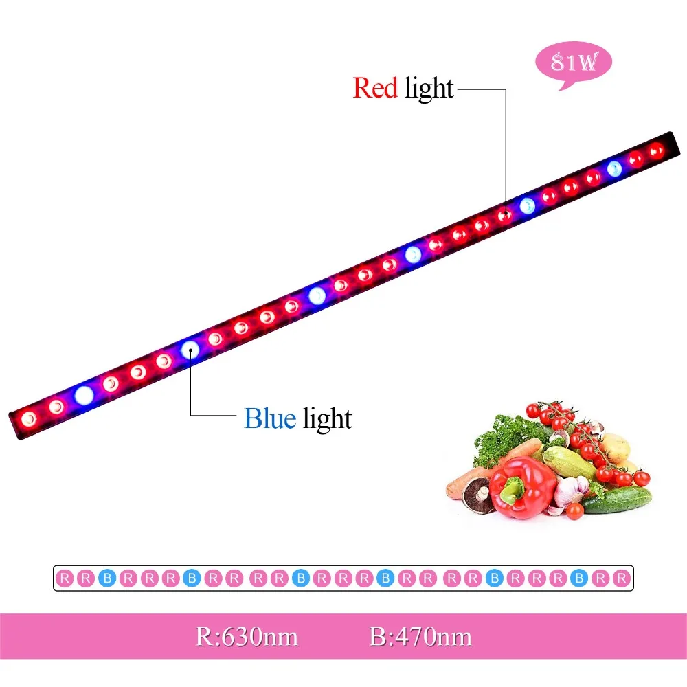 Barra de Luz para Estufa Planta de Crescimento da Flor w à Prova Dwaterproof Água Led Crescer Jardim Interior Comercial Vegetal Luzes 108 uv ir 4 High Quality grow light bar