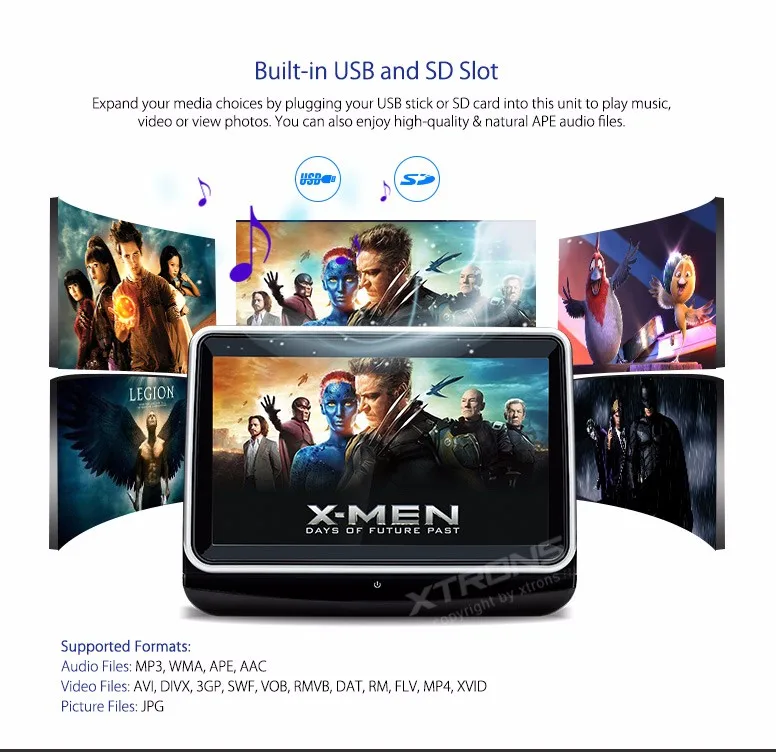 Perfect 10.1" Touch Screen Headrest Car DVD Car Headrest DVD Car Headrest Monitor DVD with 1024*600 Resolution & Front Flip Into Disc 9
