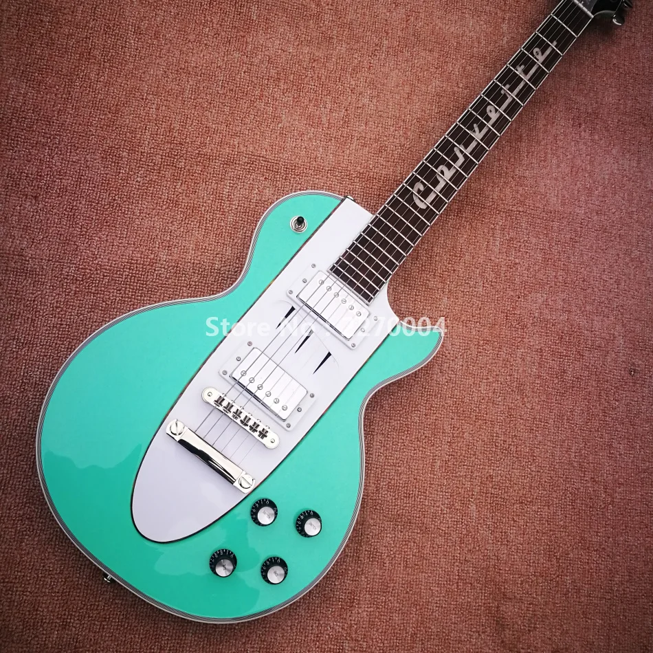 1958 style green electric guitar, free shipping, real guitar photos